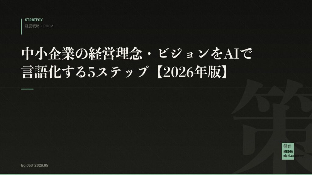 中小企業の経営理念・ビジョンをAIで言語化する5ステップ【2026年版】