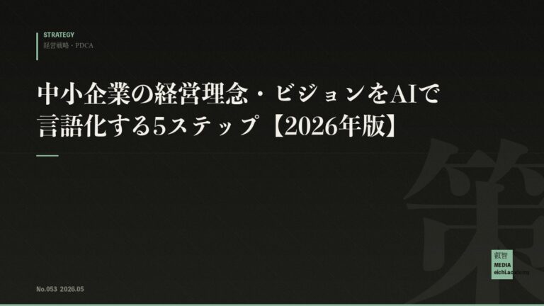 中小企業の経営理念・ビジョンをAIで言語化する5ステップ【2026年版】