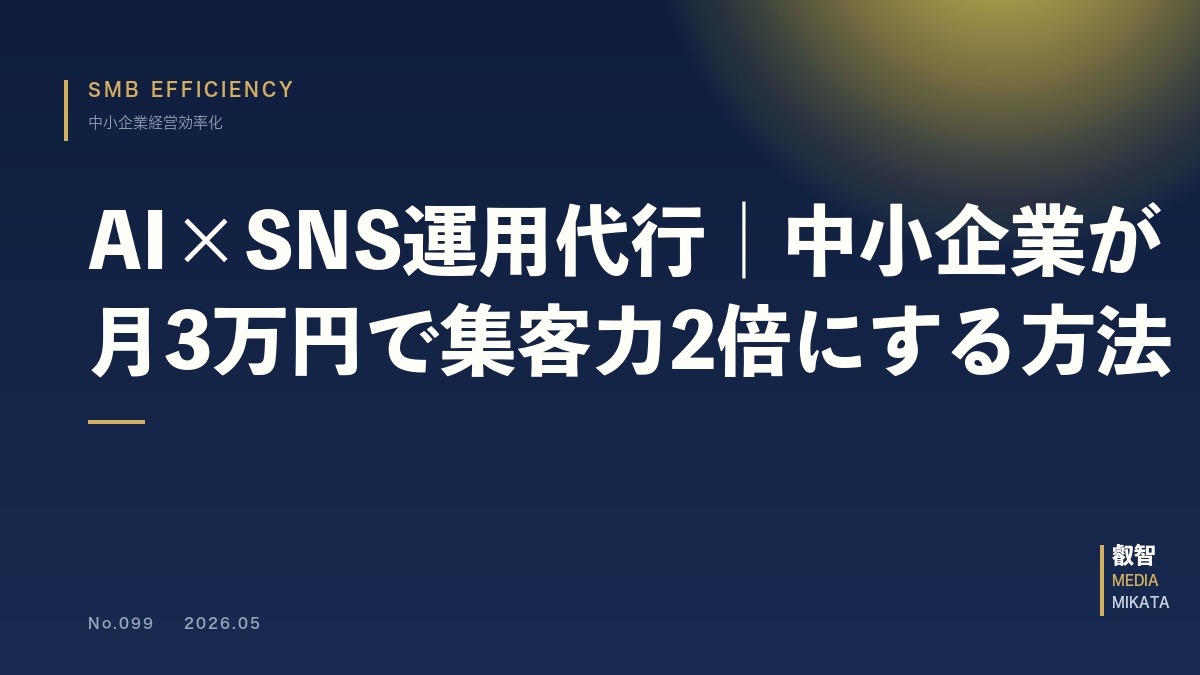 AI×SNS運用代行｜中小企業が月3万円で集客力2倍にする方法【2026年版】